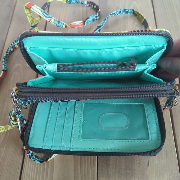 Vera Bradley Colourful Floral Paisley ID Wallet/Crossbody Bag - Picture 8 of 8
